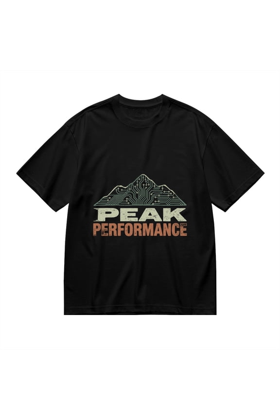 T Shirt for Men, Peak Performance, Mountain Circuit Print, Vintage Graphic Tees Men, 23931004,S