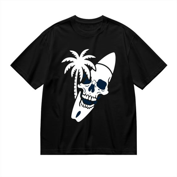 T Shirt for Men, Ride Or Die,Skull Surf Print, Vintage Graphic Tees Men, 23986029,S