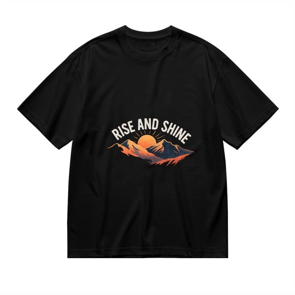 T Shirt for Men, Rise And Shine,Mountain Sunrise Print 1, Vintage Graphic Tees Men, 23985927,S