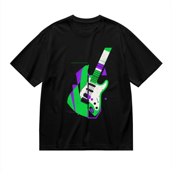 T Shirt for Men, Sound Vibes,Geometric Guitar Print, Vintage Graphic Tees Men, 23985830,S