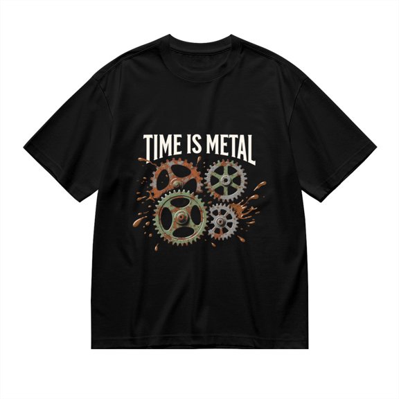 T Shirt for Men, Time Is Metal,Gear Clock Print 1, Vintage Graphic Tees Men, 23985814,S