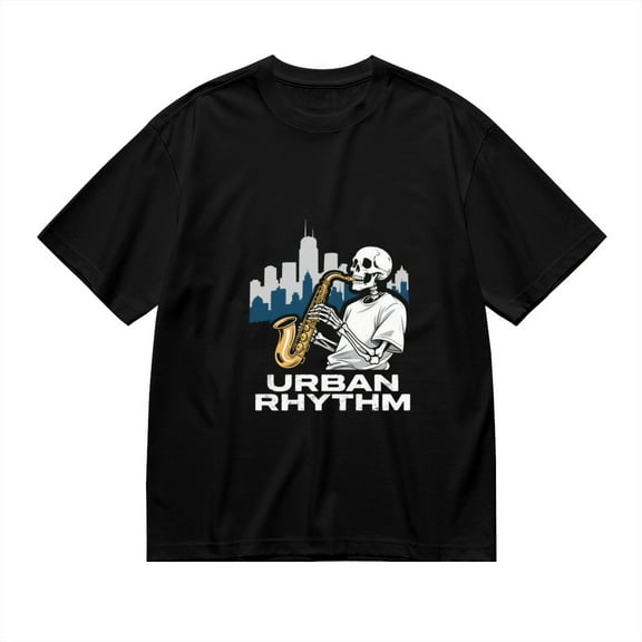 T Shirt for Men, Urban Rhythm,Skeleton Saxophone Print 1 1, Vintage Graphic Tees Men, 23985825,S