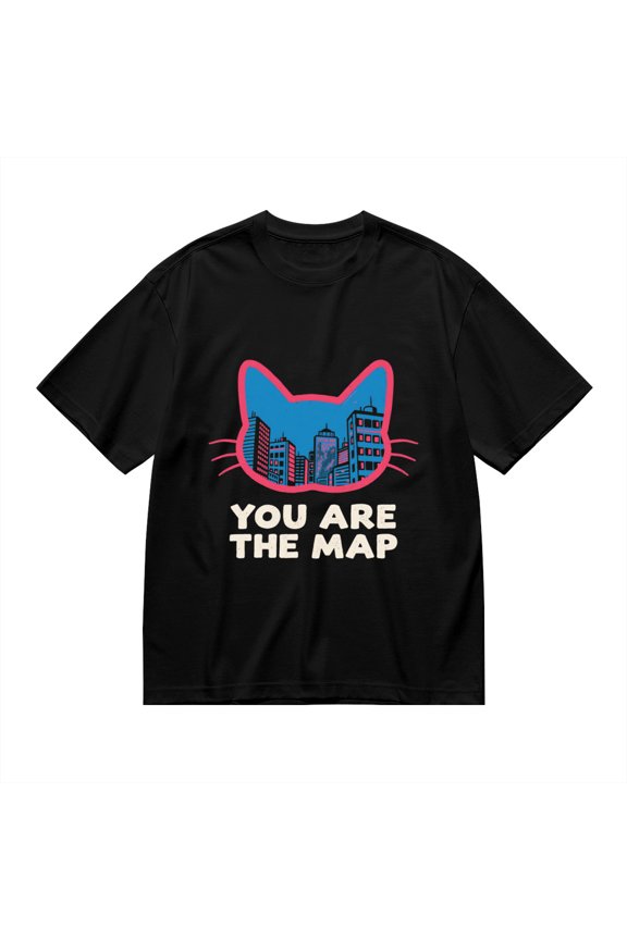 T Shirt for Men, You Are The Map,Cat City Print, Vintage Graphic Tees Men, 23985809,S