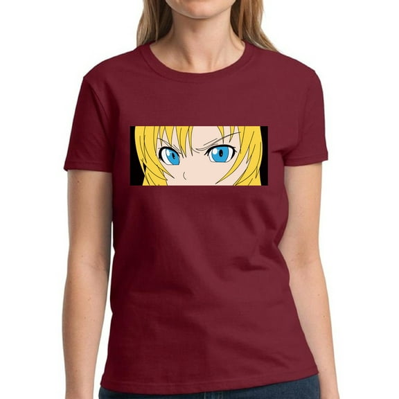 T-Shirt for Women Angry Eyes Anime - S M L XL 2XL 3XL Graphic Tee - Anime Clothes Gift Ladies