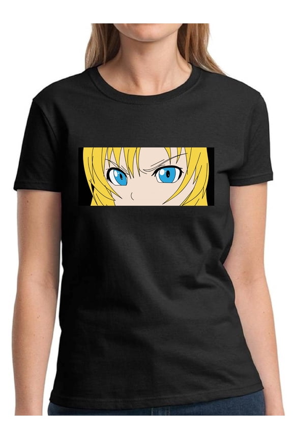 T-Shirt for Women Angry Eyes Anime - S M L XL 2XL 3XL Graphic Tee - Anime Clothes Gift Ladies