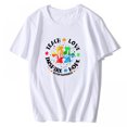 thumbnail image 1 of T-Shirt for Women Autism Awareness Teacher Shirt Teach Hope Love Inspire Casual Short Sleeve Top White 2X-Large, 1 of 4