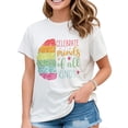 thumbnail image 1 of T-Shirt for Women Celebrate Minds Of All Kinds Autism Awareness Neurodiversity Casual Short Sleeve Tops White Medium, 1 of 4