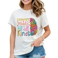 thumbnail image 1 of T-Shirt for Women Neurodiversity Autism Awareness Celebrate Minds Of All Kinds Casual Short Sleeve Tops White X-Large, 1 of 4