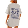 thumbnail image 1 of T Shirt for Women Oversized Summer Beach Hawaiian Graphic Short Sleeve Tees Trendy Casual Crew Neck Loose Fit Pullover Tops, 1 of 6