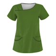 thumbnail image 1 of T-Shirt for Women Women's Solid Color Short Sleeve Workwear With Double Pockets Top, 1 of 3