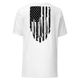thumbnail image 1 of T-Shirt with Flag and Bullets (White, L), 1 of 2