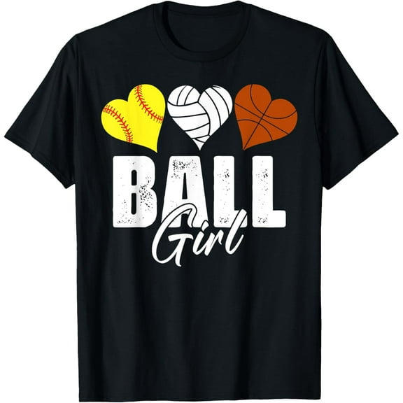 T-ShirtCute Softball Volleyball Basketball Girl Heart