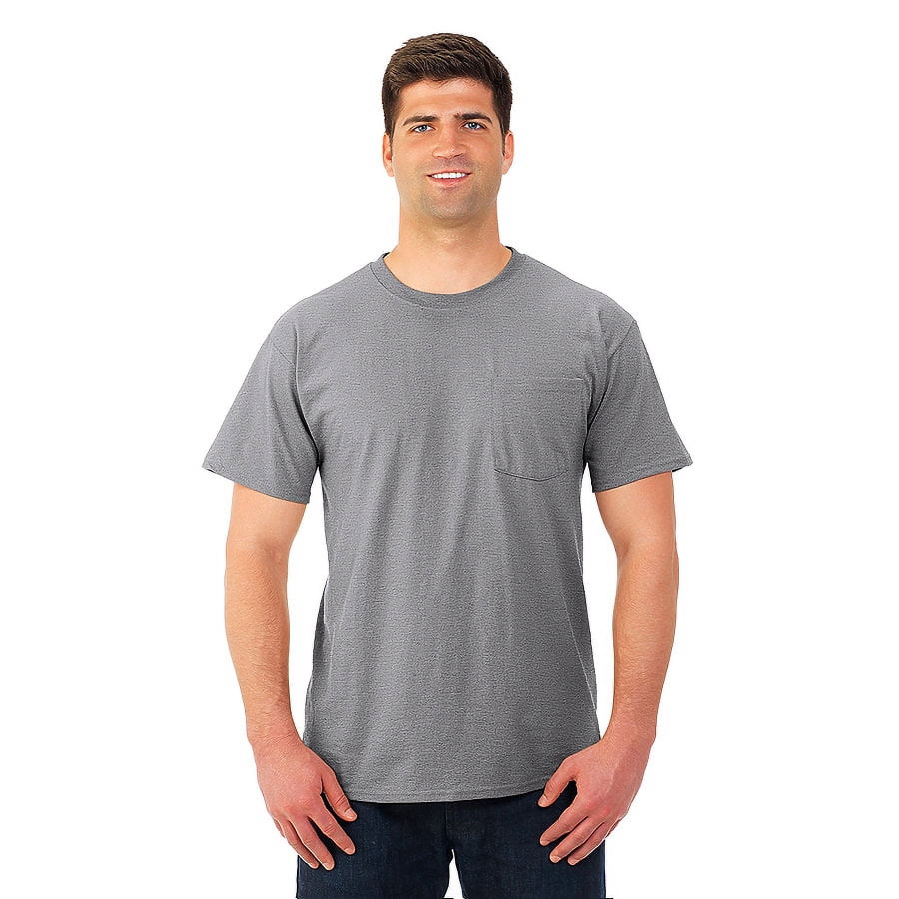 zechito Tシャツ　Power Shoulder T グレー T-Shirts Dri-Power Active 50/50 T-Shirt with a Pocket - Walmart.com