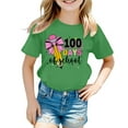 thumbnail image 1 of T Shirts For Girls 12-14 Children Fashion Casual Print Round Neck Loose Short Sleeve T Shirt Top Green Kids Summer Clothing,4-5Y, 1 of 4