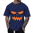 thumbnail image 1 of T Shirts For Man Halloween Pumpkin Graphic Print Loose Short Sleeve Crew Neck Casual Comfortable Tops Fall Outdoor Activities Mens T-Shirts Navy XXL, 1 of 4