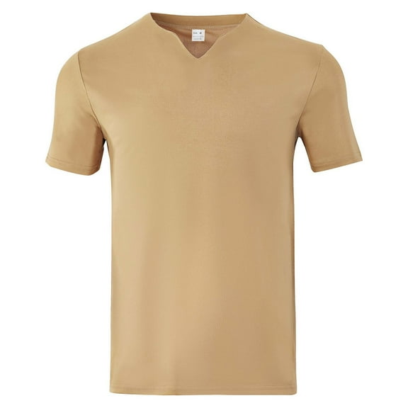 T-Shirts For Man Qiggri Men Leisure Fashion Solid Color Versatile Short Sleeve V-Neck Blouses Mens Shirts Casual