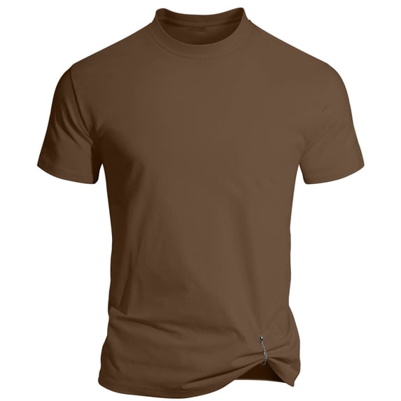 T-Shirts For Man Sevevn Men's Classic Crew Neck T-Shirts Soft Cotton Blend Short Sleeve Basic Tees Coffee S
