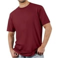 thumbnail image 1 of T-Shirts For Man Sevevn Men's Classic Crew Neck T-Shirts Soft Cotton Blend Short Sleeve Tees Wine L, 1 of 7