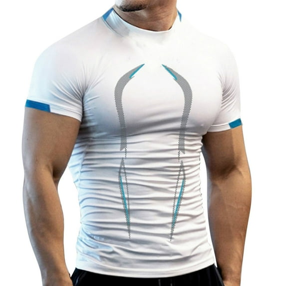 T Shirts For Men Breathable Sports Top Tight Fitting Short Sleeved Fashion Fitness Top T-Shirt