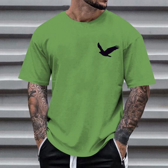 T Shirts For Men Cotton Pattern Print Lightweight V Neck Button Shirt Tops Breathable Spring Summer Fall Basic Work Tee Vacation Clothes Green L