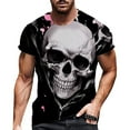 thumbnail image 1 of T-Shirts For Men Gothic Grunge Skeleton Print Short Sleeves Crew Neck Graphic Tees Streetwear Fashion Versatile Pullover Tshirt, 1 of 3