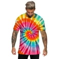 thumbnail image 1 of T Shirts For Men Hawaiian Beach Sports Tie Dye Lettering Crewneck T-Shirt, 1 of 7