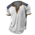 thumbnail image 1 of T Shirts For Men Vintage Henley Shirts V Neck Button Short Sleeved Tees Spring Summer Tee Shirt Tops, 1 of 2