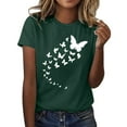 thumbnail image 1 of T-Shirts For Women Butterfly Print Round Neck Short Sleeve T Shirt Top Womens Tops, 1 of 5