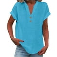 thumbnail image 1 of T-Shirts For Women Fashion Casual V Neck Down Short Sleeve Top T Shirt Womens Tops, 1 of 6