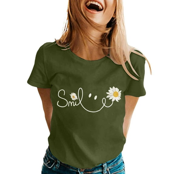 T Shirts For Women - Graphic Tee, Summer Short - Sleeve, Lightweight, Comfy, Sizes S - XXL