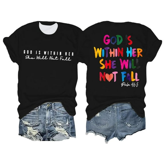 T-Shirts For Women Oversized Shirts For Shirt Verse T Shirt God Is Within Her Tees Inspirational Tops Womens Tops