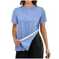 thumbnail image 1 of T-Shirts For Women Post Shoulder Shirts For Tear 3/4 Tops After Cuff Shirts Chemo Port Clothing Womens Tops, 1 of 4