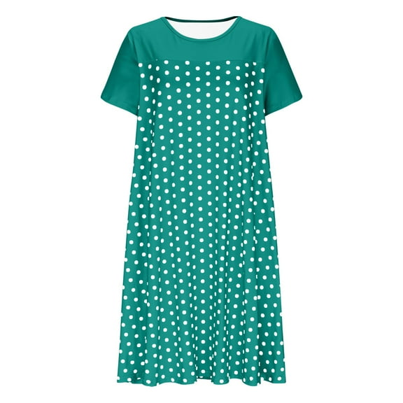 Summer Dresses For Women 2025 Sevevn Women Summer Short Sleeve Midi Dress Casual Aline Flowy Tshirt Dress