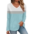 thumbnail image 1 of T Shirts For Women Suitable Long Sleeve V Neck Shirts Lightweight Swea Fashion Tunic Tops Tshirts, 1 of 5