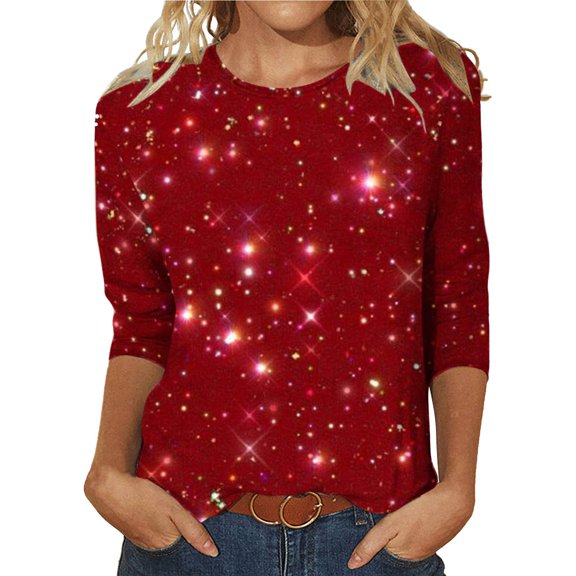 T-Shirts For Women T Shirt Design Three Sleeved Round Neck Fashion Top Womens Tops