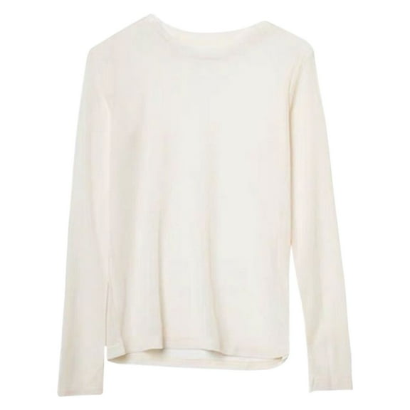T-Shirts For Women Thin Long Sleeved Sun-Protective Basic Undershirt Solid Color Loose Round Neck T Shirt Sports Dailywear T-Shirt