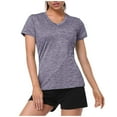 thumbnail image 1 of T Shirts For Women Women V Neck Short Sleeve Moisture Wicking Athletic Shirts Sport Activewear Top, 1 of 6