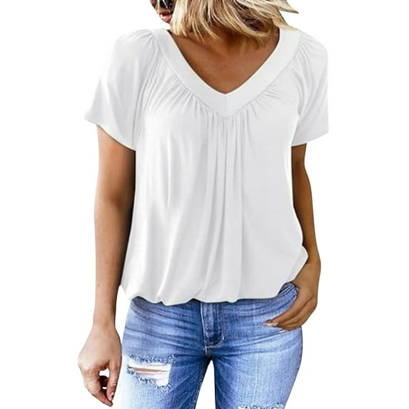 T Shirts For Women Womens Tops Casual Summer T Shirts Short Sleeve V Neck Tops Tshirts
