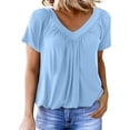 thumbnail image 1 of T Shirts For Women Womens Tops Casual Summer T Shirts Short Sleeve V Neck Tops Tshirts, 1 of 6