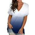 thumbnail image 1 of T Shirts For Women Womens Tops Casual Summer Tops Floral Short Sleeve V Neck Tee T Shirt Printed Loose Side Split Tunic, 1 of 2