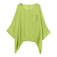 thumbnail image 1 of T Shirts For Women Womens Tops Cotton And Linen Spring And Summer Loose Pocket Short Sleeved T Shirt, 1 of 7
