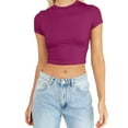thumbnail image 1 of T Shirts For Women Womens Tops Fashion Summer Short Sleeve Cute Crop Tops Casual Basic Crewneck Slim Fit T Shirts, 1 of 5