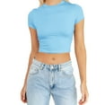 thumbnail image 1 of T Shirts For Women Womens Tops Fashion Summer Short Sleeve Cute Crop Tops Casual Basic Crewneck Slim Fit T Shirts, 1 of 5