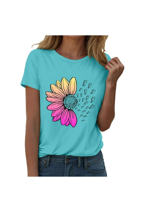 T Shirts For Women Womens Tops Fashion Workout T Shirts Athletic Plus Size Tops Summer Trendy Clothes Short Sleeve Spring Tee