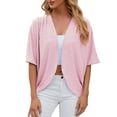 thumbnail image 1 of T Shirts For Women Womens Tops Mid Sleeve Solid Color Casual Loose T Shirt Top, 1 of 5