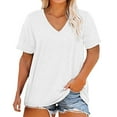 thumbnail image 1 of T Shirts For Women Womens Tops Plus Size V Neck T Shirts Short Sleeve Tops Casual Summer Tshirts Loose Fit Tee, 1 of 6