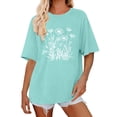 thumbnail image 1 of T Shirts For Women Womens Tops Printed Casual Pure Cotton Top With Round Neck And Short Sleeves, 1 of 6