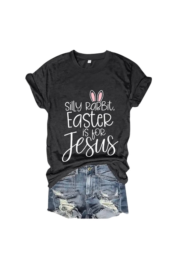 T Shirts For Women Womens Tops Rabbit Easter If For Print V Neck Oversized Graphic T Shirt