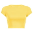thumbnail image 1 of T Shirts For Women Womens Tops Round Neck Summer Solid Color Short T Shirt, 1 of 5