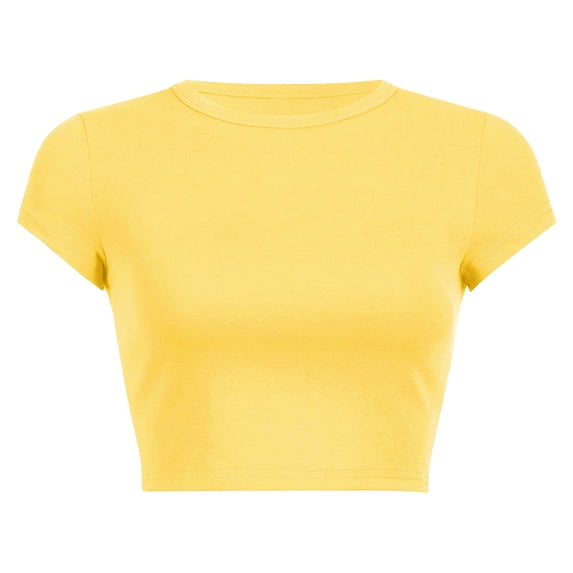 T Shirts For Women Womens Tops Round Neck Summer Solid Color Short T Shirt
